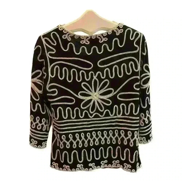 Lauren Michelle Women's Black Embroidered Cardigan Sweater Size M - Picture 2 of 6